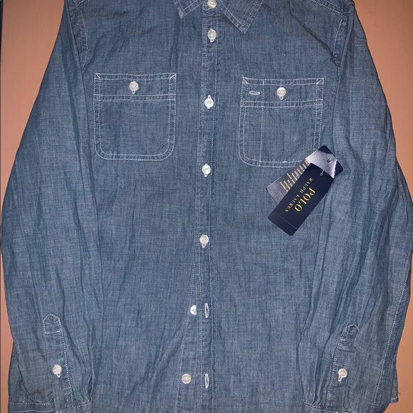 Ralph Lauren Girls Chambray Long Sleeve Shirt - Picture 2 of 4